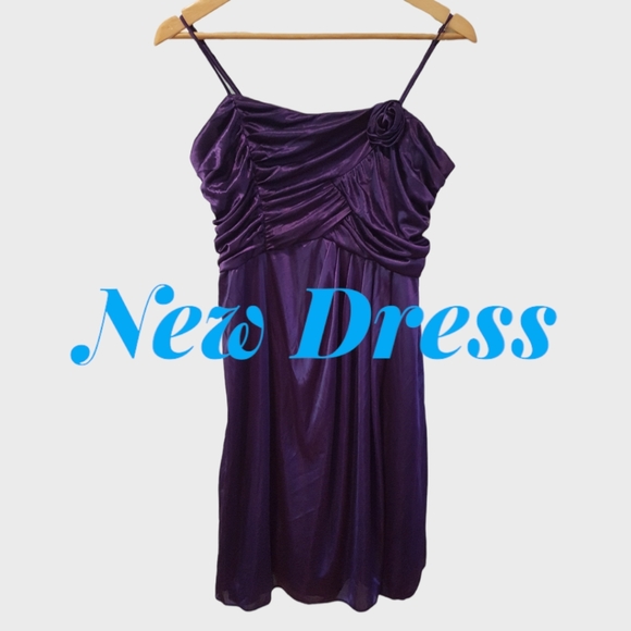 NWT Rickis Purple Satin Dress size large - Picture 1 of 3